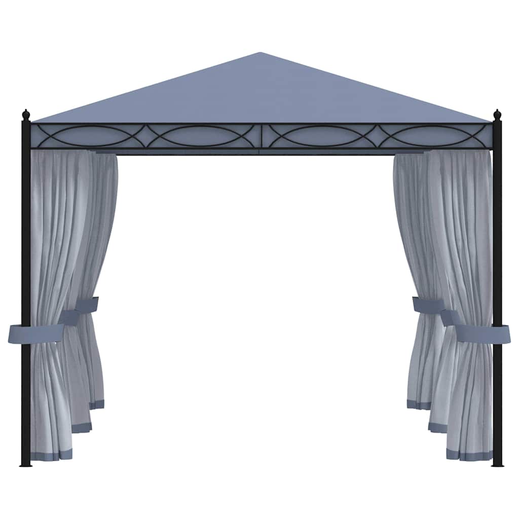 48057 vidaXL Gazebo with Mesh Screens 3x4 m Anthracite Steel