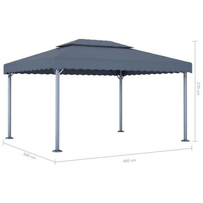 48063 vidaXL Gazebo 400x300 cm Anthracite Aluminium
