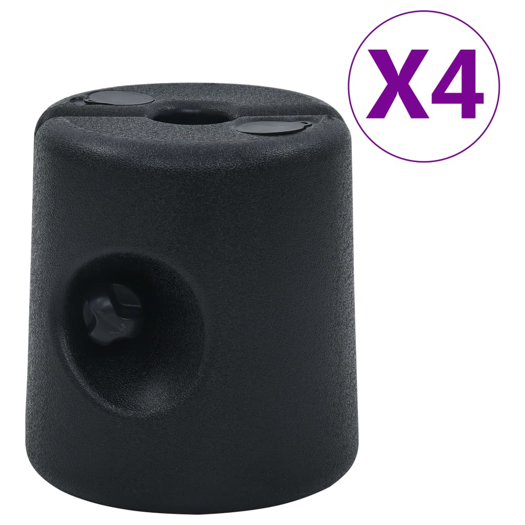 47689 vidaXL Gazebo Weights 4 pcs PE Black