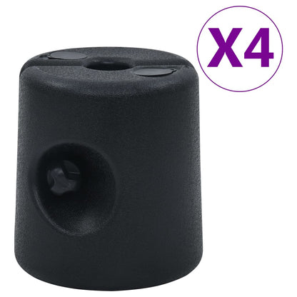 47689 vidaXL Gazebo Weights 4 pcs PE Black