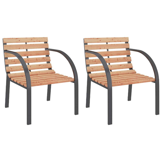 47937 vidaXL Garden Chairs 2 pcs Wood