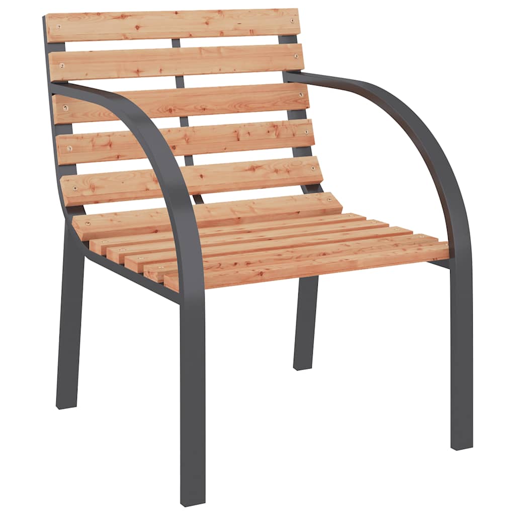 vidaXL Garden Chair | Set of 2 | Brown | Wood seat and backrest, steel frame