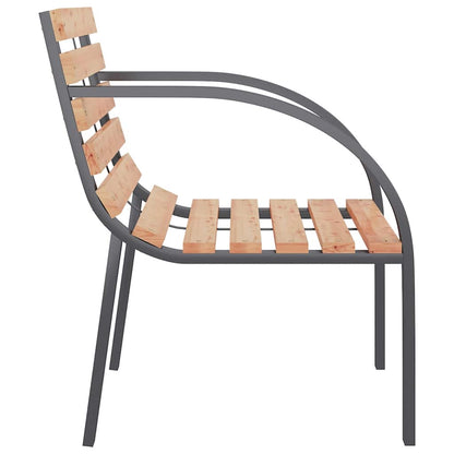 vidaXL Garden Chair | Set of 2 | Brown | Wood seat and backrest, steel frame