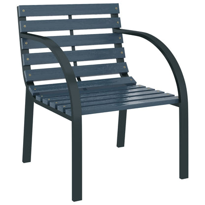 vidaXL Garden Chair | Set of 2 | Grey | Wood and Steel | Medium | Durable
