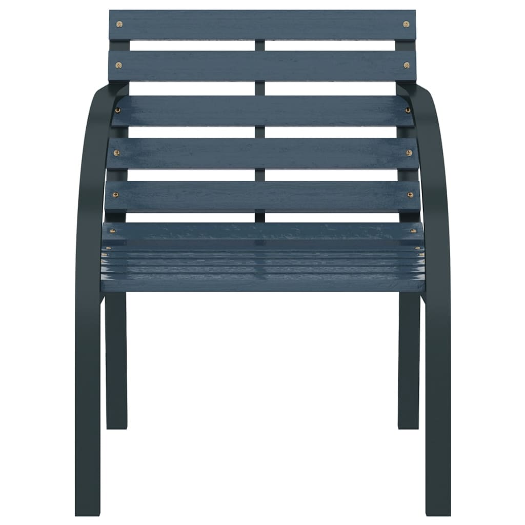 vidaXL Garden Chair | Set of 2 | Grey | Wood and Steel | Medium | Durable