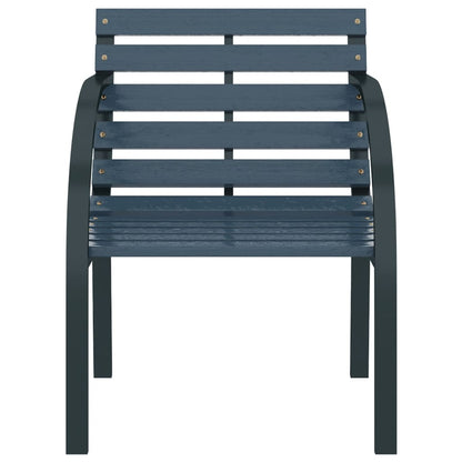 vidaXL Garden Chair | Set of 2 | Grey | Wood and Steel | Medium | Durable