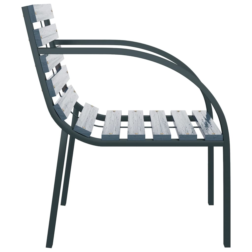 vidaXL Garden Chair | Set of 2 | Grey | Wood and Steel | Medium | Durable