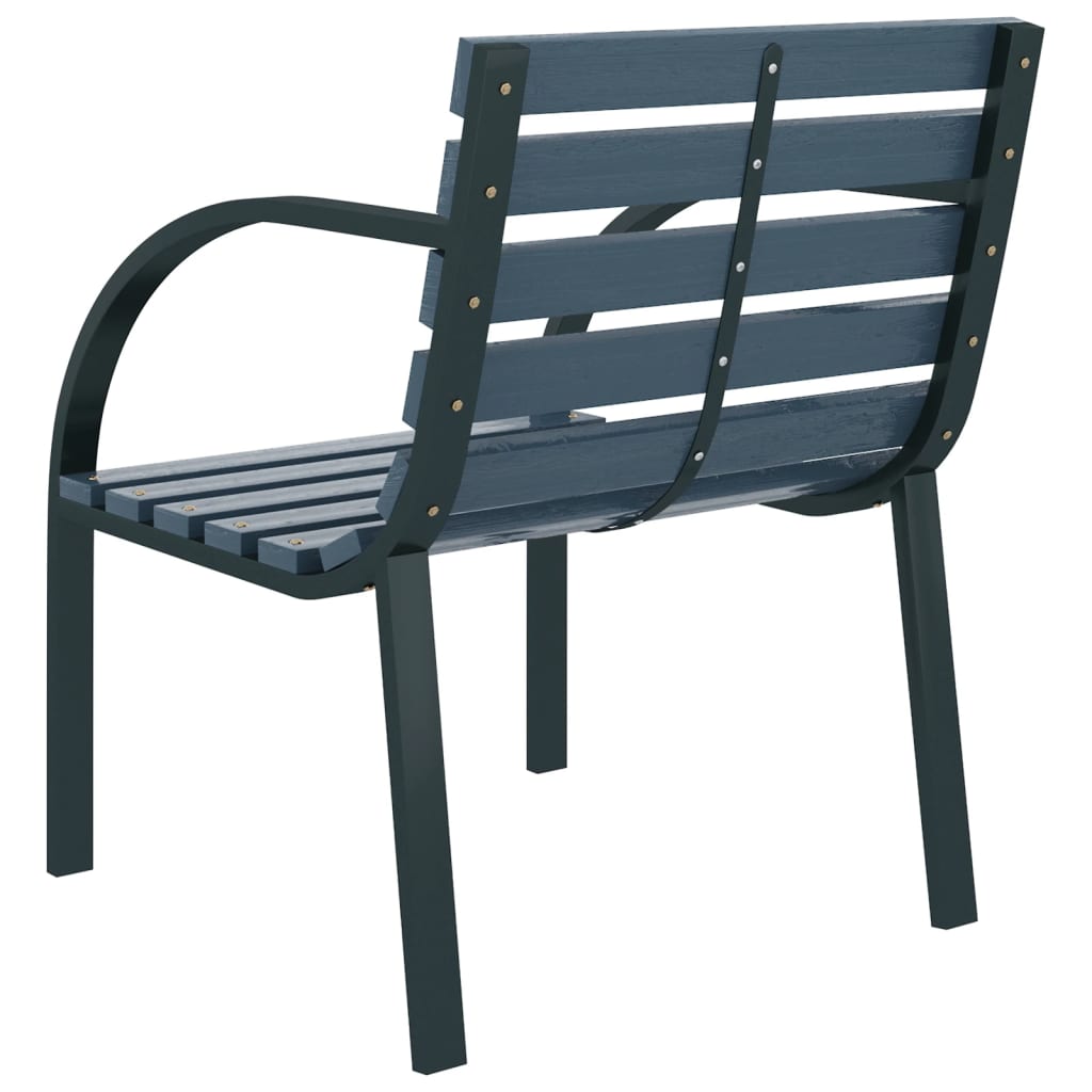 vidaXL Garden Chair | Set of 2 | Grey | Wood and Steel | Medium | Durable