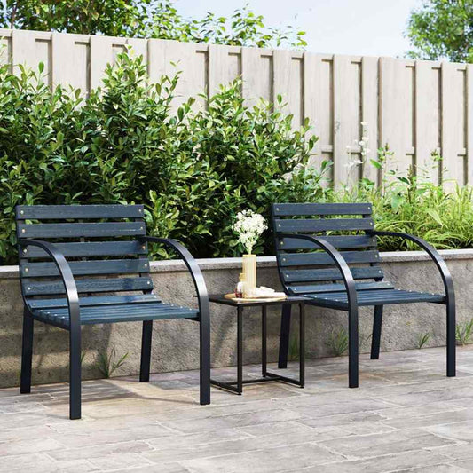 47938 vidaXL Garden Chairs 2 pcs Grey Wood
