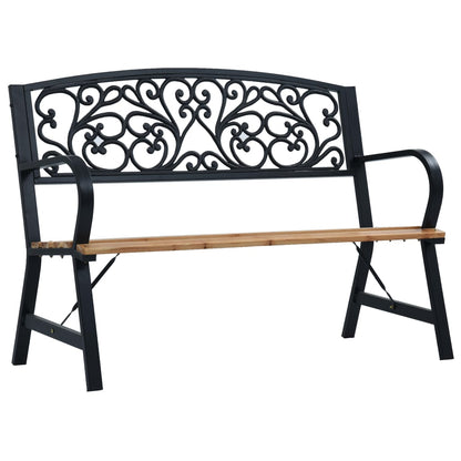 vidaXL Garden Bench | Black | Wood | 120 cm | Durable | Garden Bench