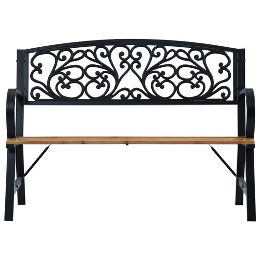 vidaXL Garden Bench | Black | Wood | 120 cm | Durable | Garden Bench