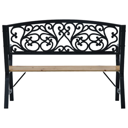 vidaXL Garden Bench | Black | Wood | 120 cm | Durable | Garden Bench