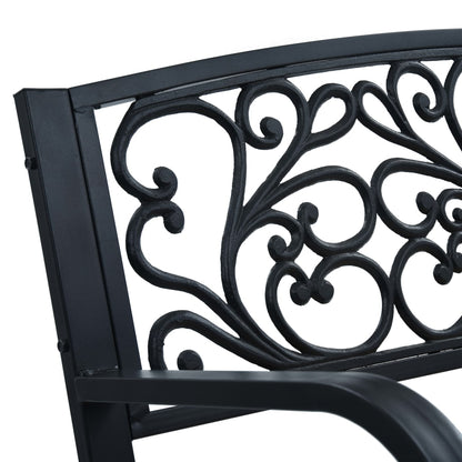 vidaXL Garden Bench | Black | Wood | 120 cm | Durable | Garden Bench
