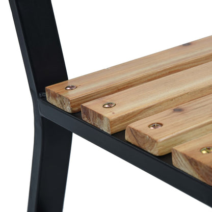 vidaXL Garden Bench | Black | Wood | 120 cm | Durable | Garden Bench
