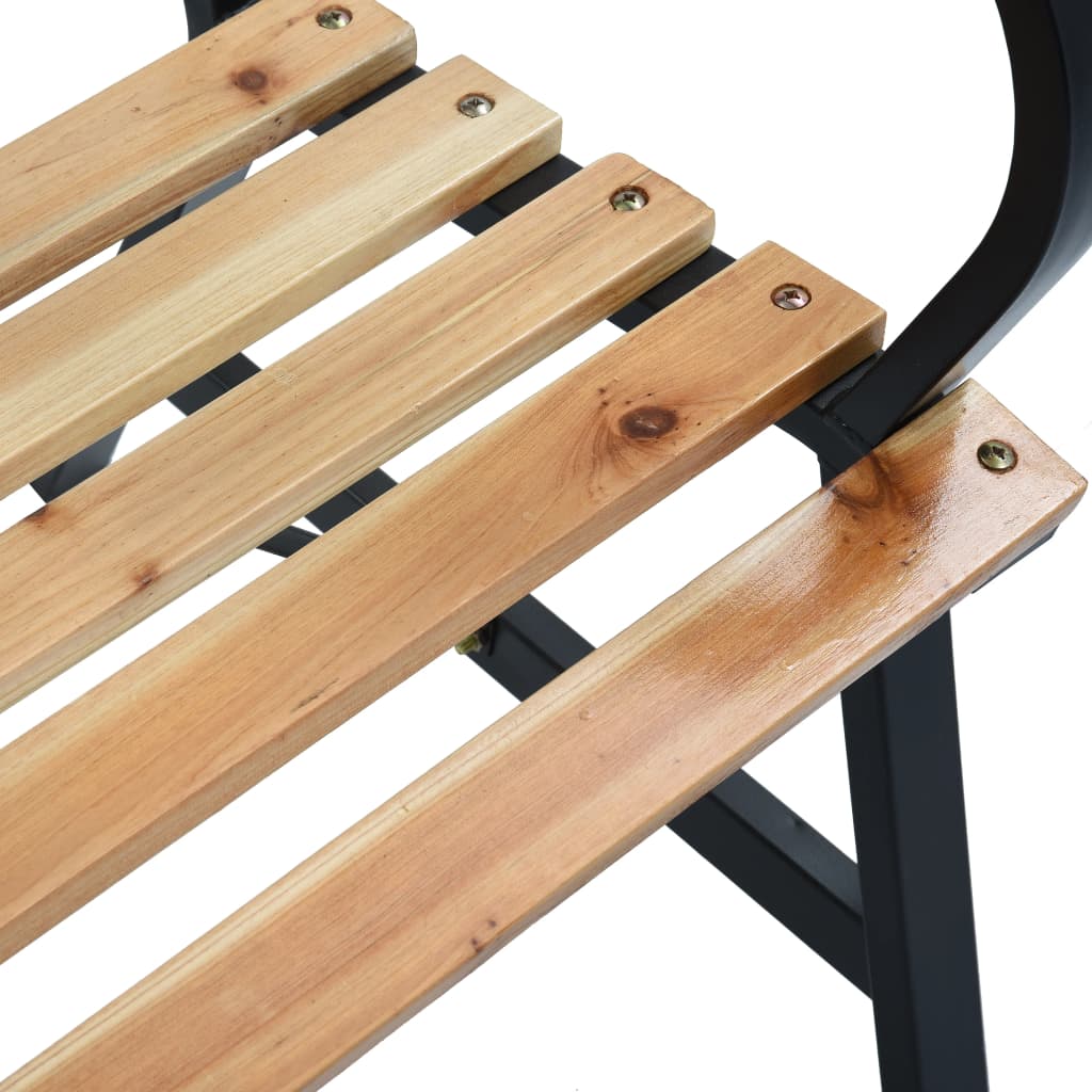 vidaXL Garden Bench | Black | Wood | 120 cm | Durable | Garden Bench
