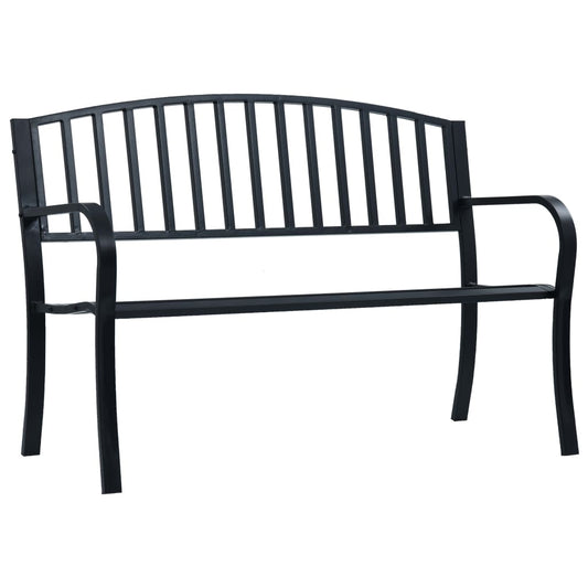 vidaXL Garden Bench | Black | Steel | 125 cm | Durable | Garden Bench