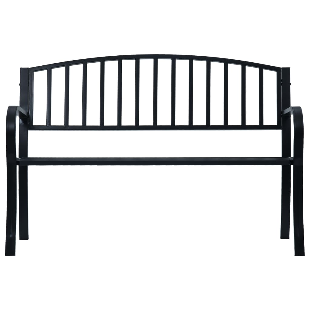 vidaXL Garden Bench | Black | Steel | 125 cm | Durable | Garden Bench