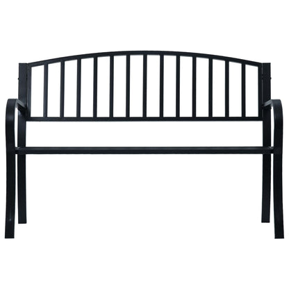 vidaXL Garden Bench | Black | Steel | 125 cm | Durable | Garden Bench