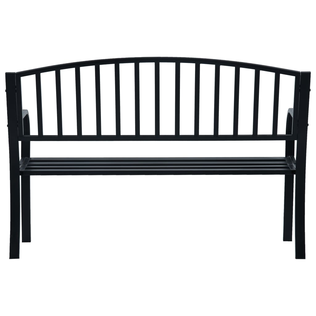 vidaXL Garden Bench | Black | Steel | 125 cm | Durable | Garden Bench