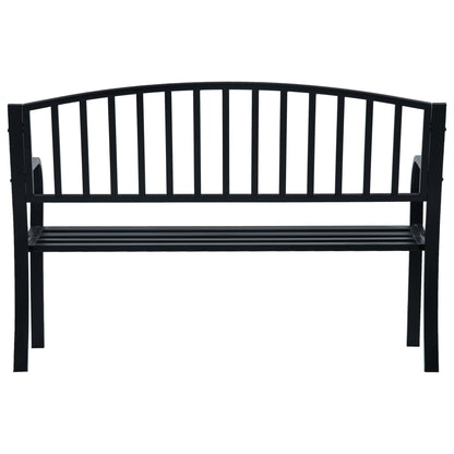 vidaXL Garden Bench | Black | Steel | 125 cm | Durable | Garden Bench