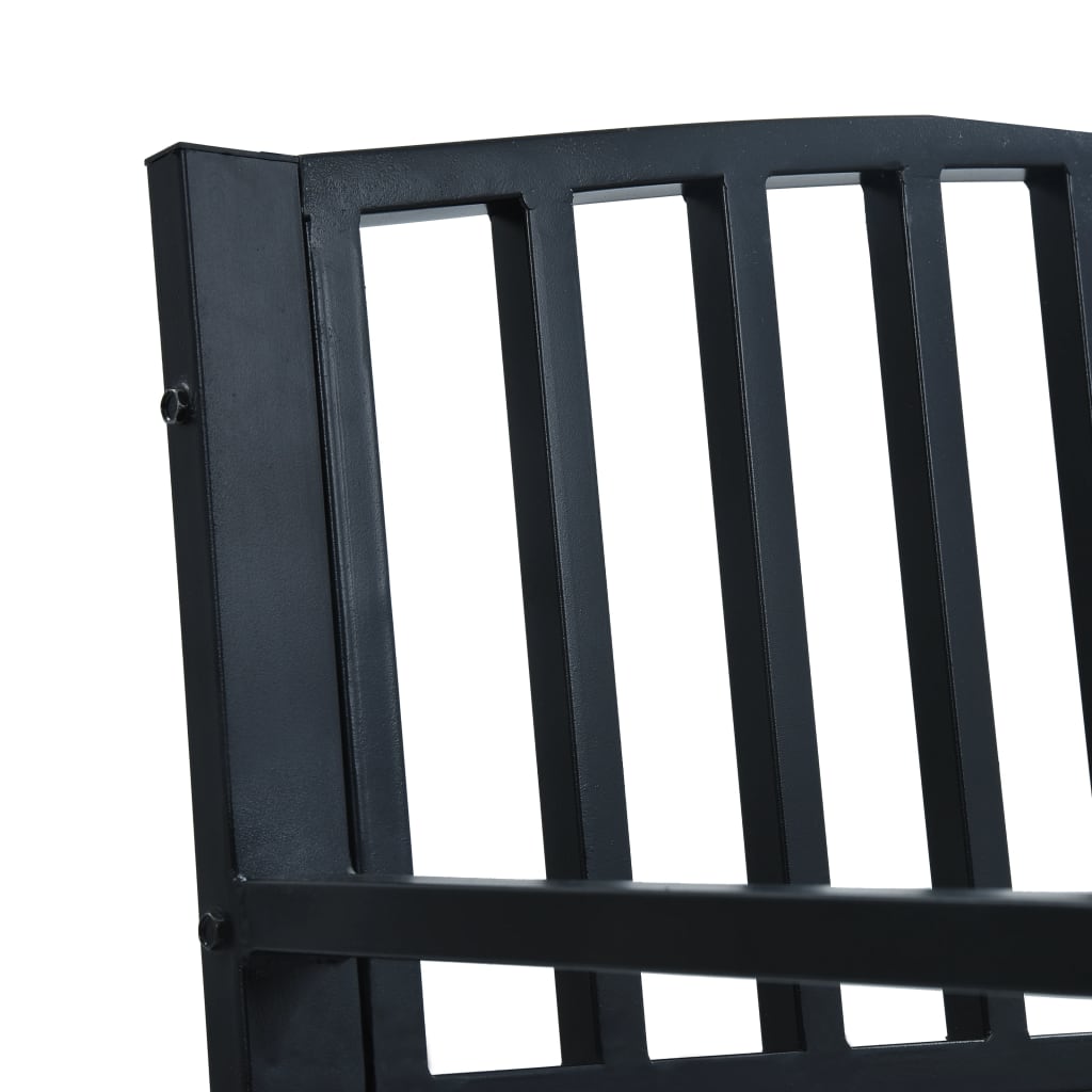 vidaXL Garden Bench | Black | Steel | 125 cm | Durable | Garden Bench