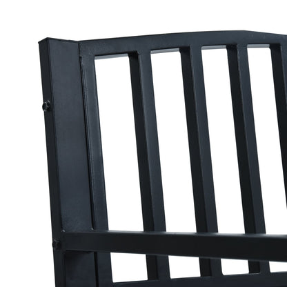 vidaXL Garden Bench | Black | Steel | 125 cm | Durable | Garden Bench