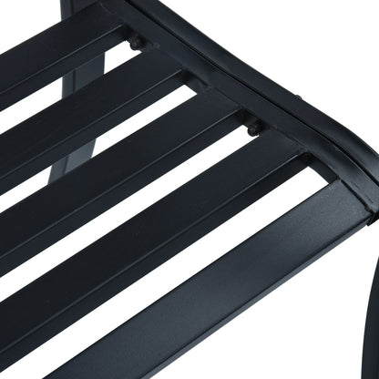 vidaXL Garden Bench | Black | Steel | 125 cm | Durable | Garden Bench