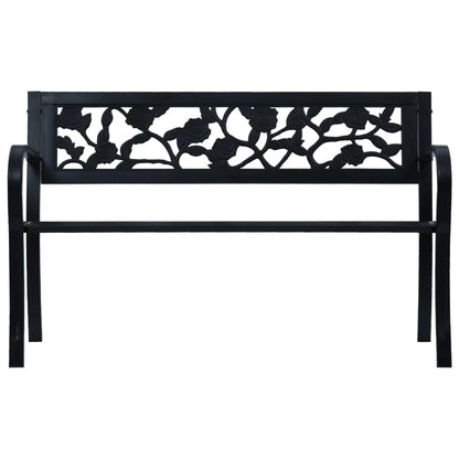 vidaXL Garden Bench | Black | Steel | 125 cm |  Durable | Garden Bench