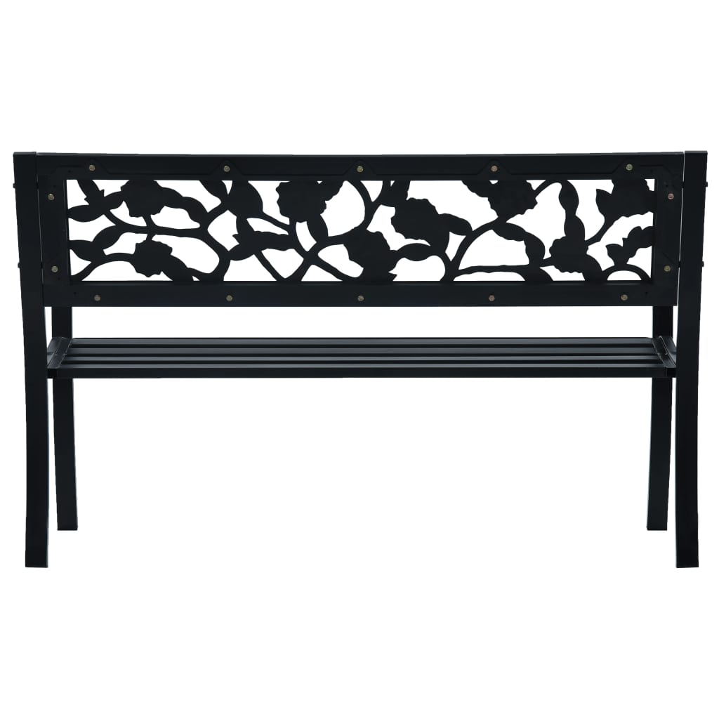 vidaXL Garden Bench | Black | Steel | 125 cm |  Durable | Garden Bench