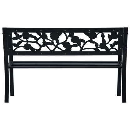 vidaXL Garden Bench | Black | Steel | 125 cm |  Durable | Garden Bench