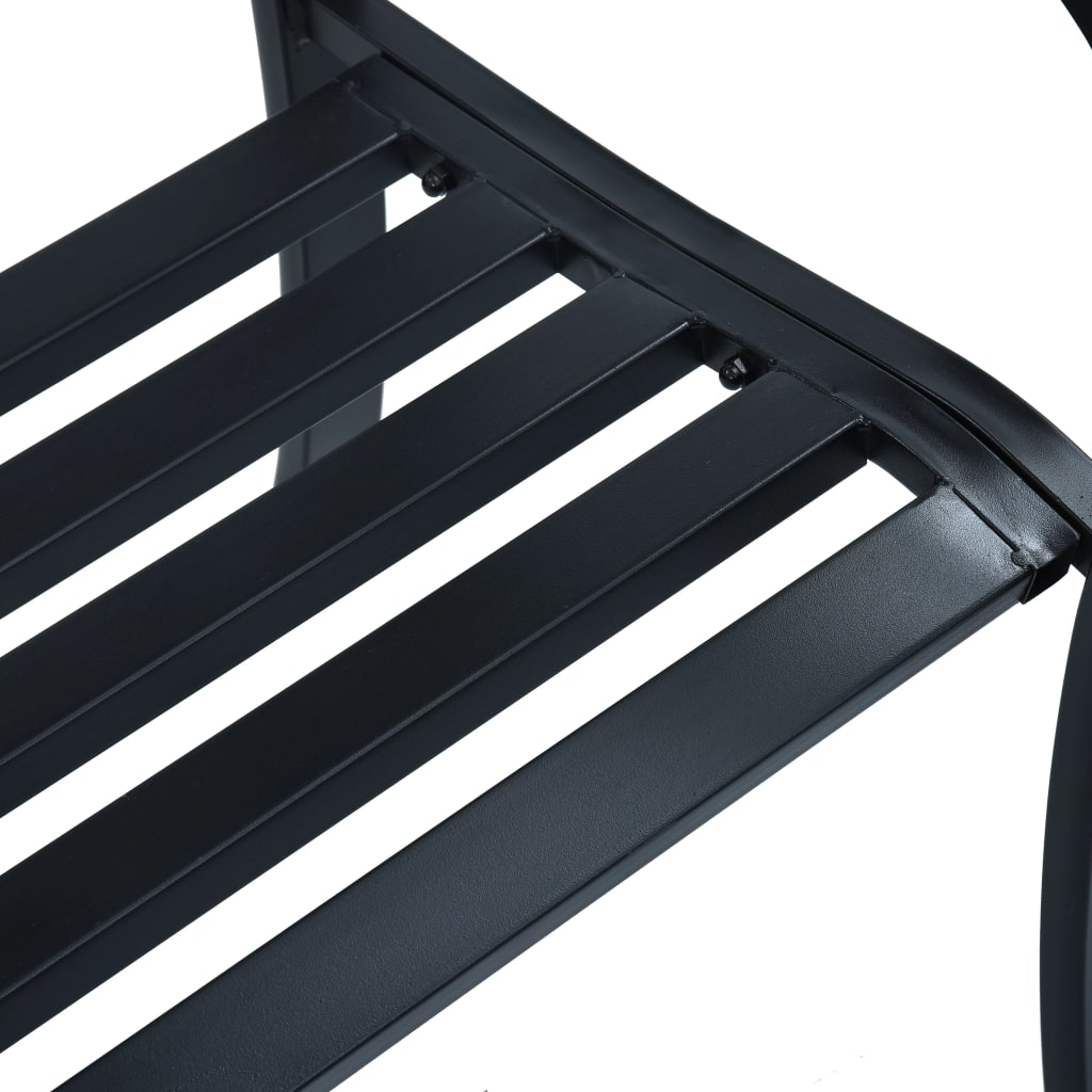 vidaXL Garden Bench | Black | Steel | 125 cm |  Durable | Garden Bench
