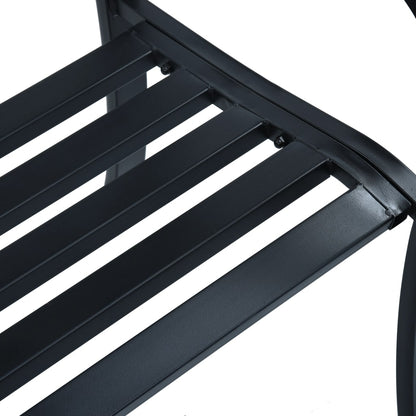 vidaXL Garden Bench | Black | Steel | 125 cm |  Durable | Garden Bench