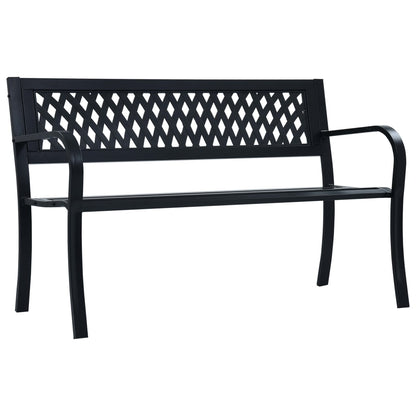 vidaXL Garden Bench | Black | Steel | Standard | Durable | Garden Bench