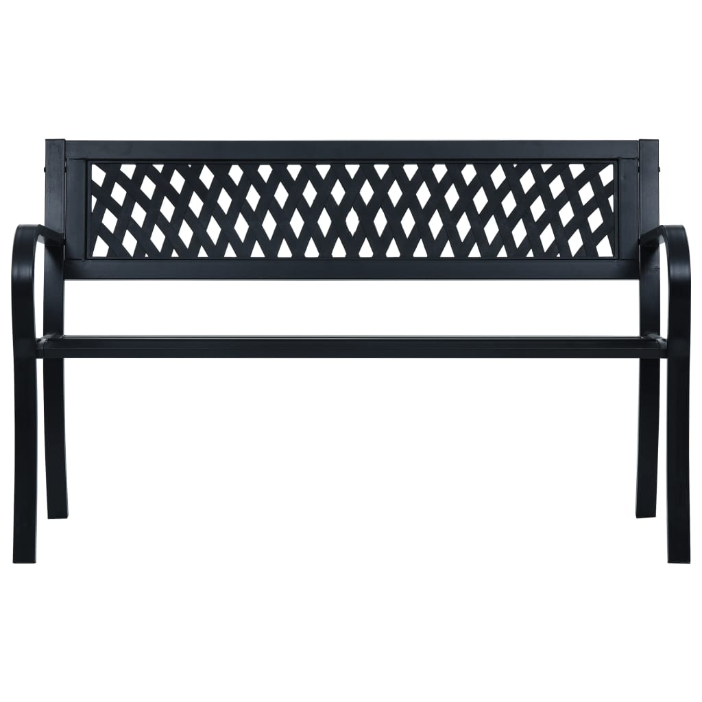 vidaXL Garden Bench | Black | Steel | Standard | Durable | Garden Bench
