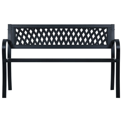 vidaXL Garden Bench | Black | Steel | Standard | Durable | Garden Bench