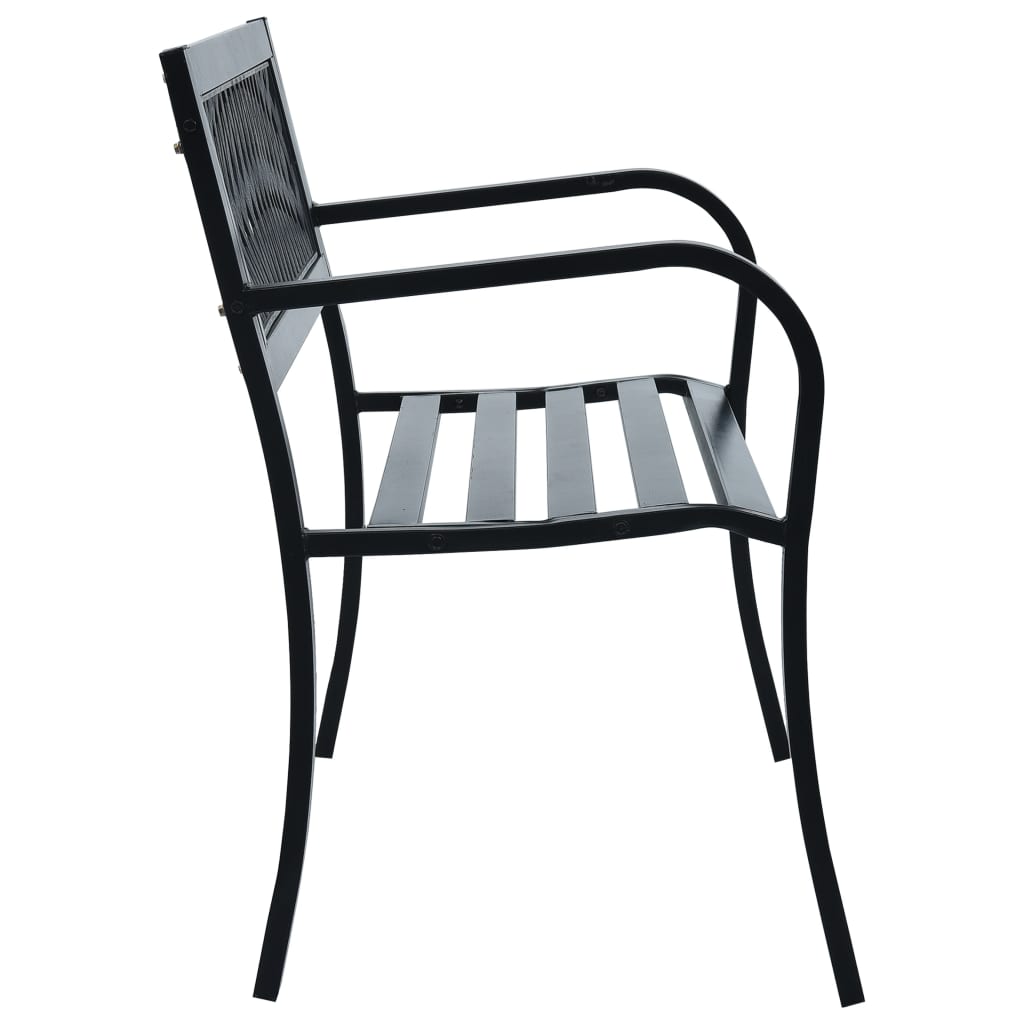 vidaXL Garden Bench | Black | Steel | Standard | Durable | Garden Bench