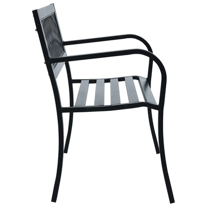 vidaXL Garden Bench | Black | Steel | Standard | Durable | Garden Bench