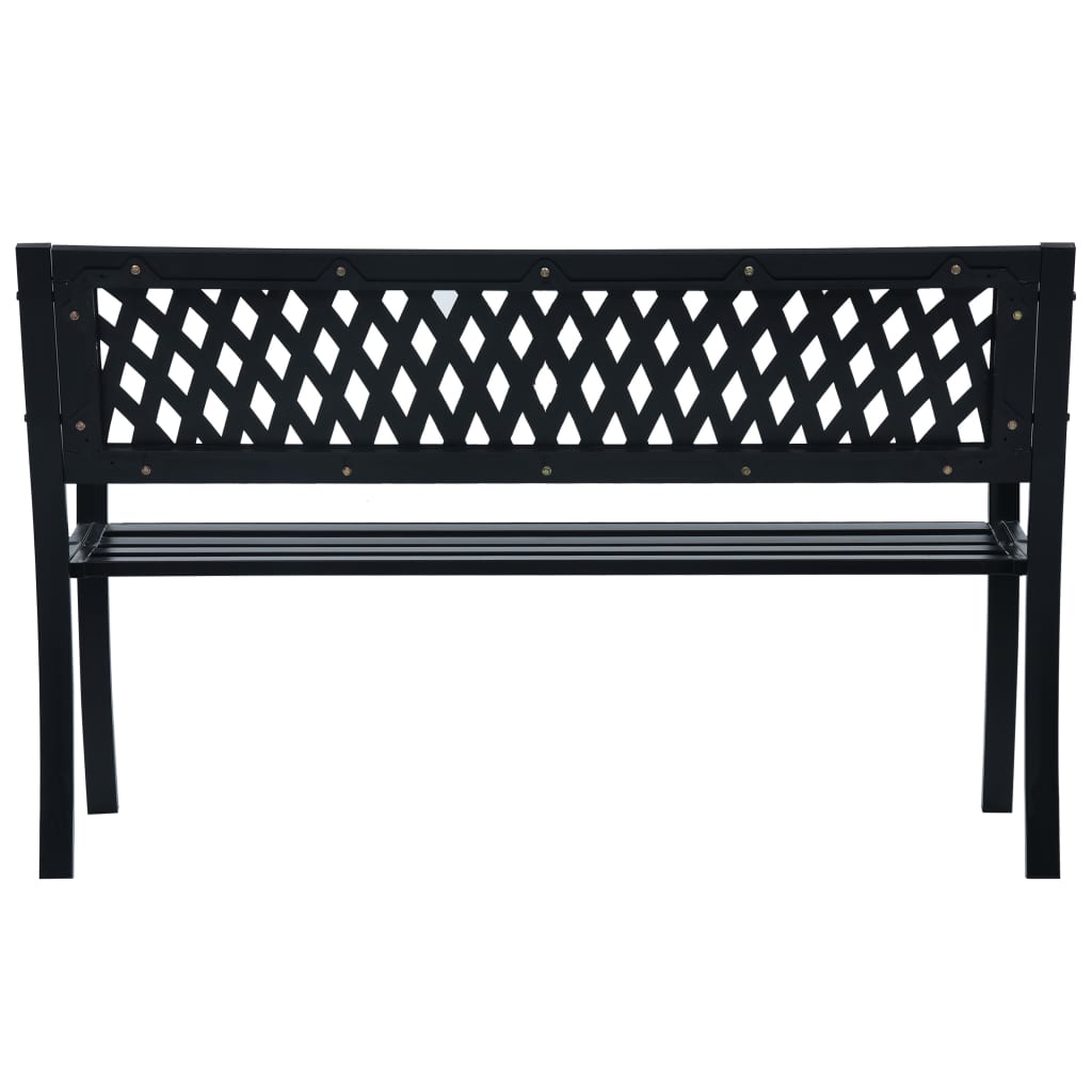 vidaXL Garden Bench | Black | Steel | Standard | Durable | Garden Bench