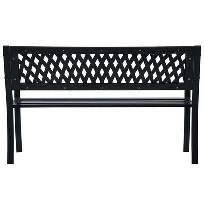 vidaXL Garden Bench | Black | Steel | Standard | Durable | Garden Bench