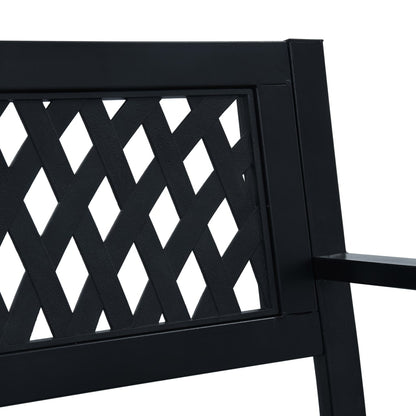 vidaXL Garden Bench | Black | Steel | Standard | Durable | Garden Bench