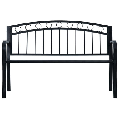 vidaXL Garden Bench | Black | Steel | 125 cm wide | Durable