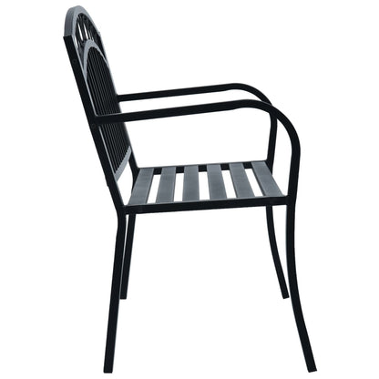 vidaXL Garden Bench | Black | Steel | 125 cm wide | Durable