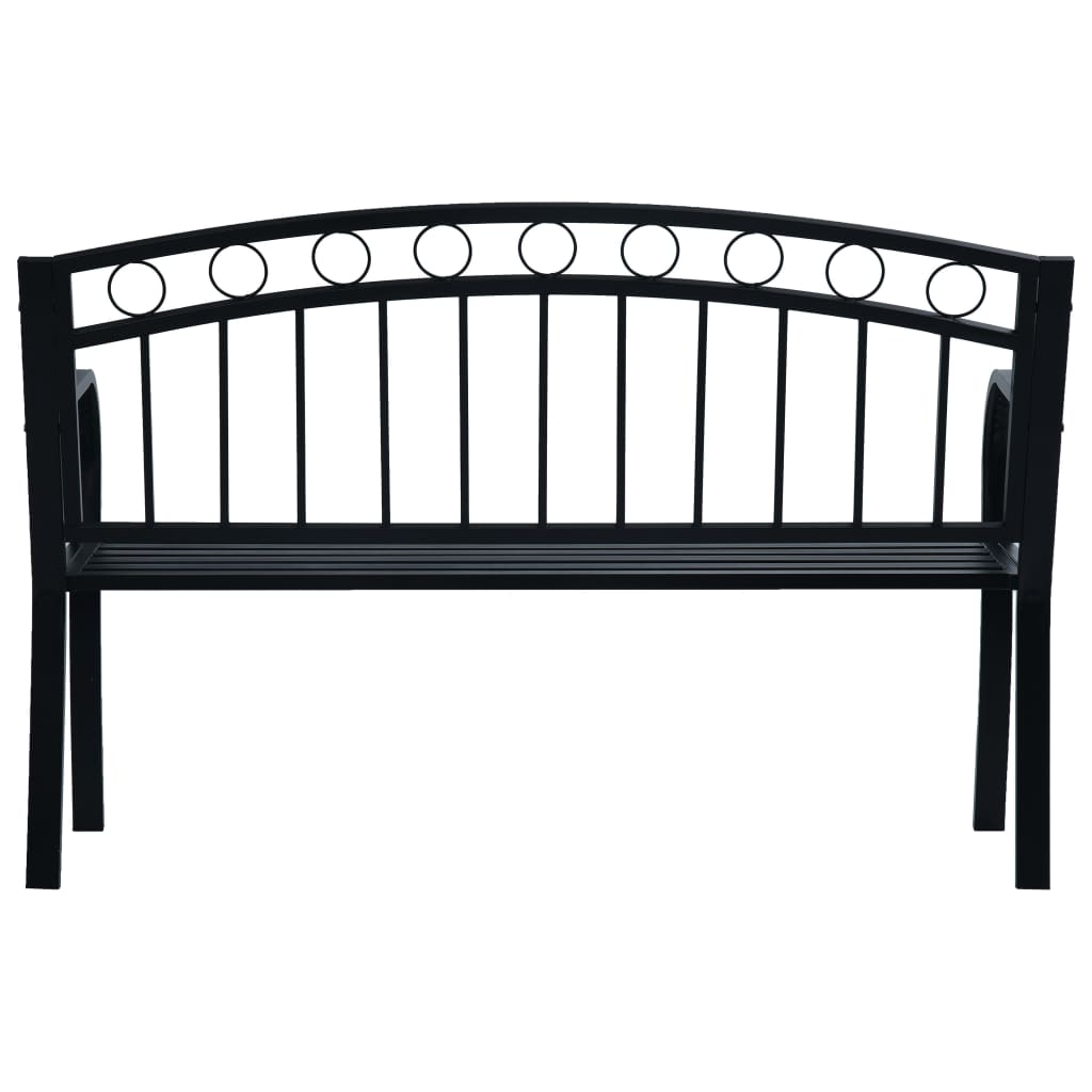 vidaXL Garden Bench | Black | Steel | 125 cm wide | Durable