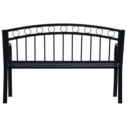 vidaXL Garden Bench | Black | Steel | 125 cm wide | Durable