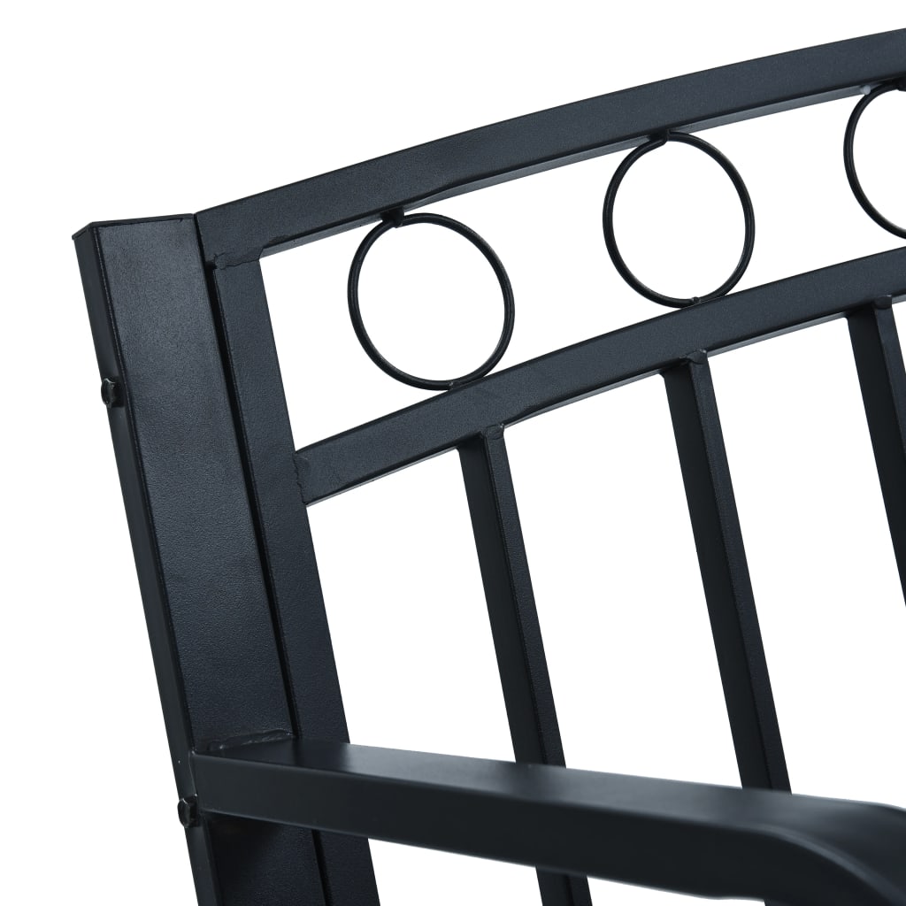 vidaXL Garden Bench | Black | Steel | 125 cm wide | Durable