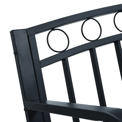 vidaXL Garden Bench | Black | Steel | 125 cm wide | Durable