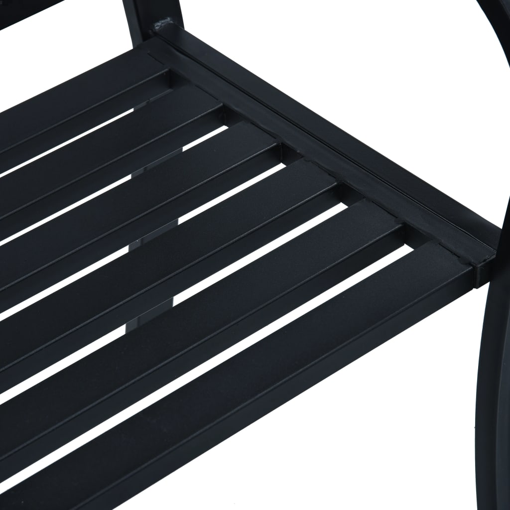 vidaXL Garden Bench | Black | Steel | 125 cm wide | Durable