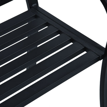 vidaXL Garden Bench | Black | Steel | 125 cm wide | Durable