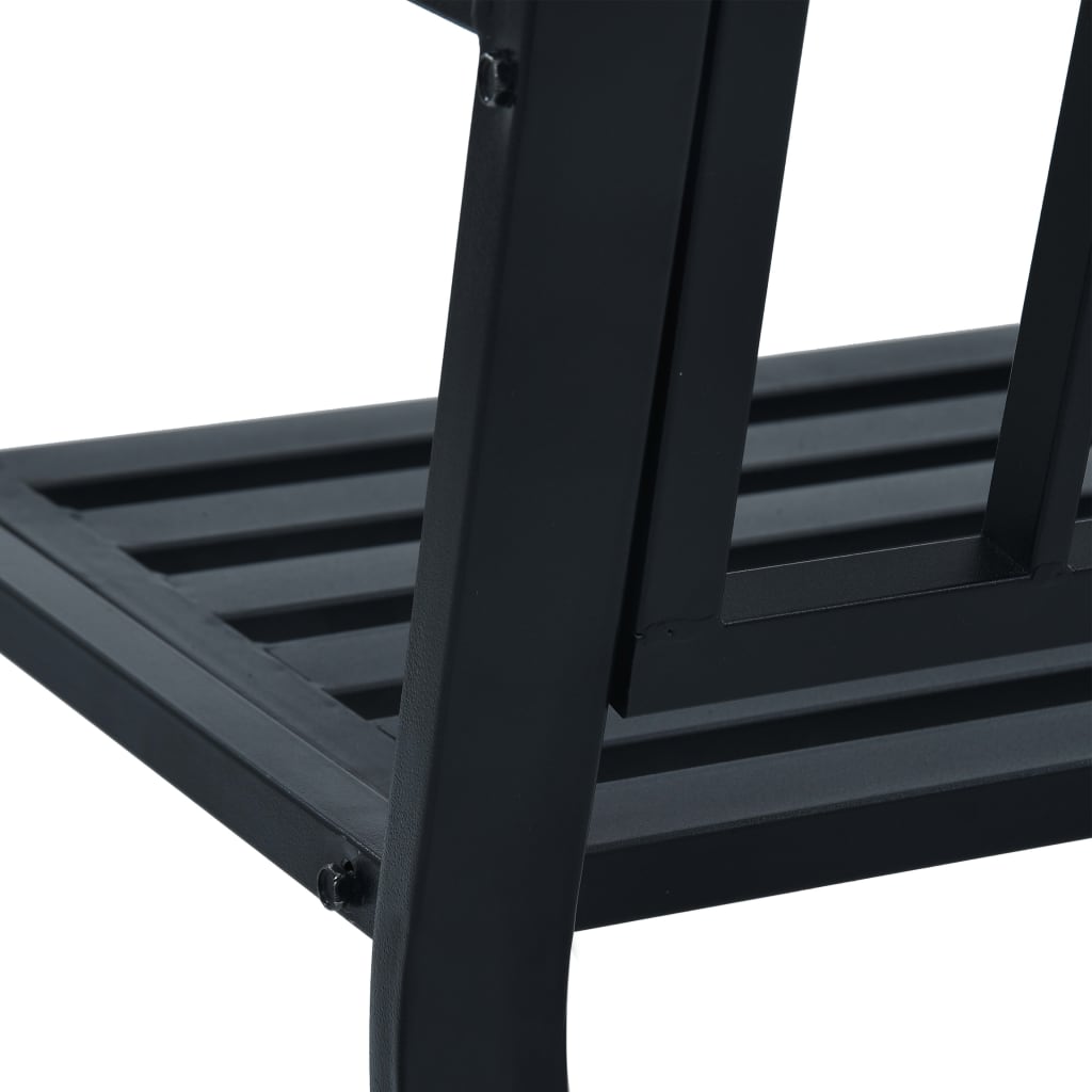 vidaXL Garden Bench | Black | Steel | 125 cm wide | Durable