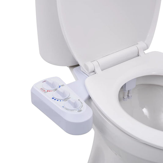 145292 vidaXL Bidet Toilet Seat Attachment Hot Cold Water Dual Nozzles